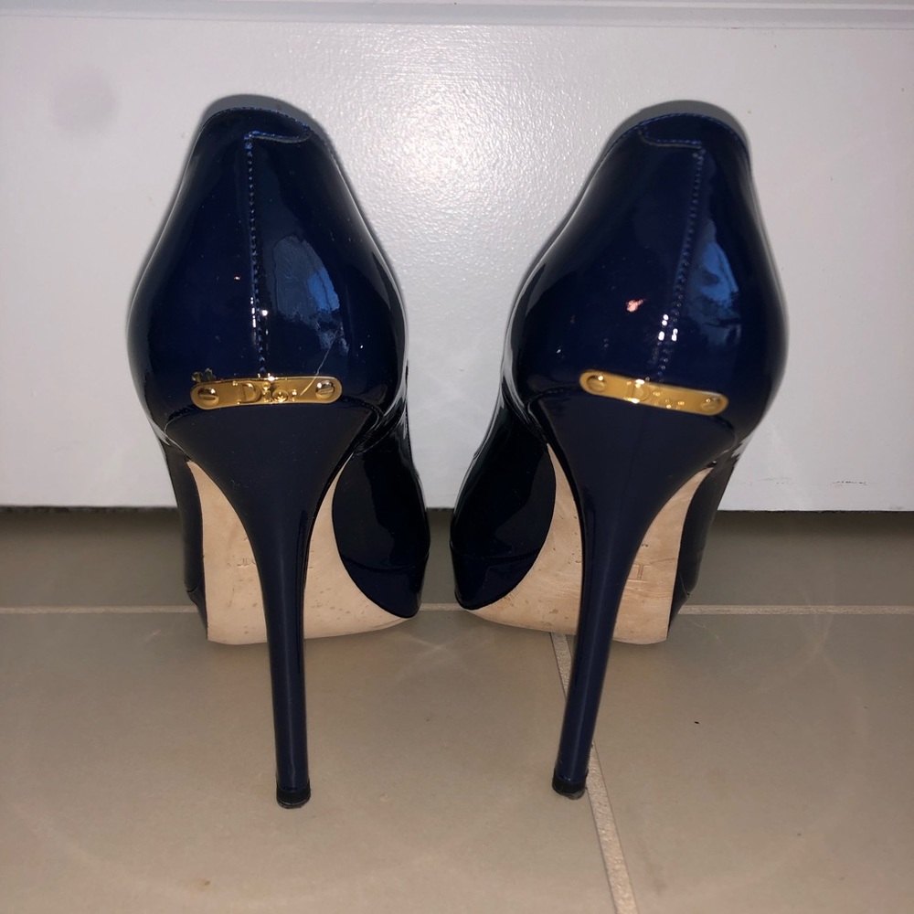 Dior Blue Peeptoe Pumps - Picture 3 of 6